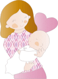 イラスト:赤ちゃんとママ