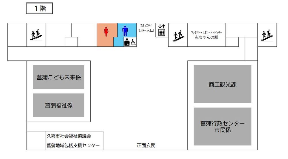 フロア図:菖蒲行政センター1階