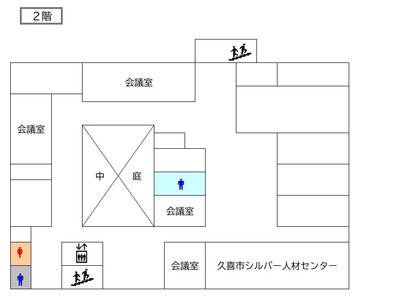 イラスト：栗橋行政センターの2階フロア図