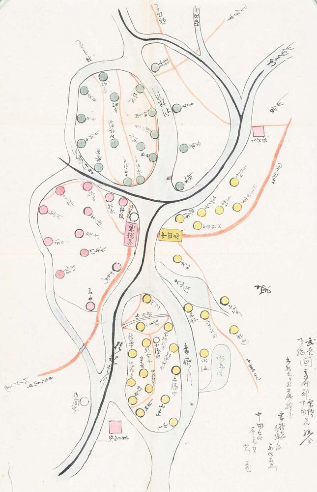 栗橋中田宿組合五拾六ヶ村麁絵図