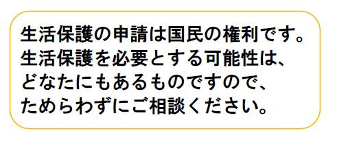 生活保護の申請は国民の権利です。