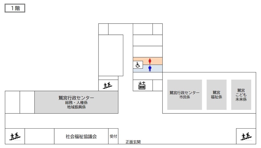 鷲宮行政センター1階フロア図