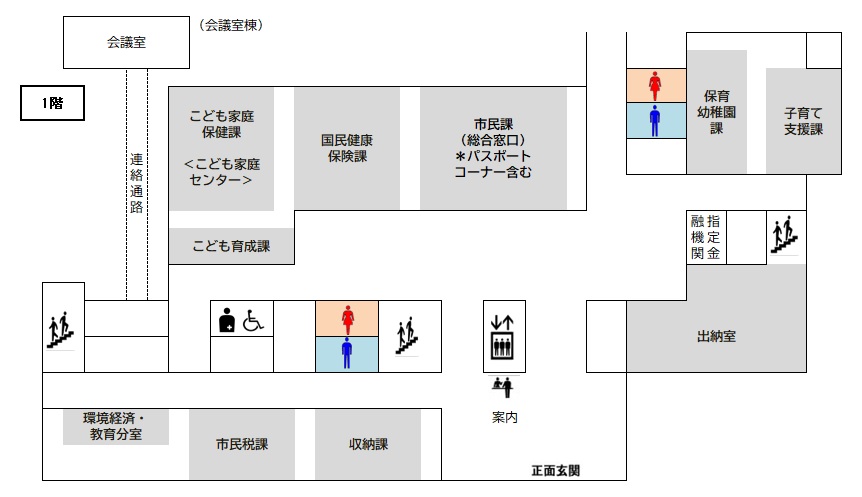 本庁舎1階フロア図